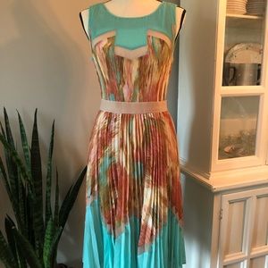 BCBG Max Azria accordion pleat midi dress